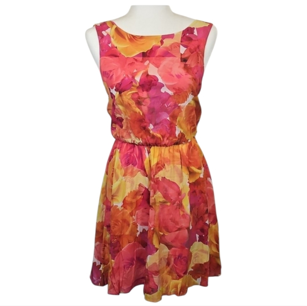 Alice + Olivia Becky Silk Watercolor Floral Dress, Size XS